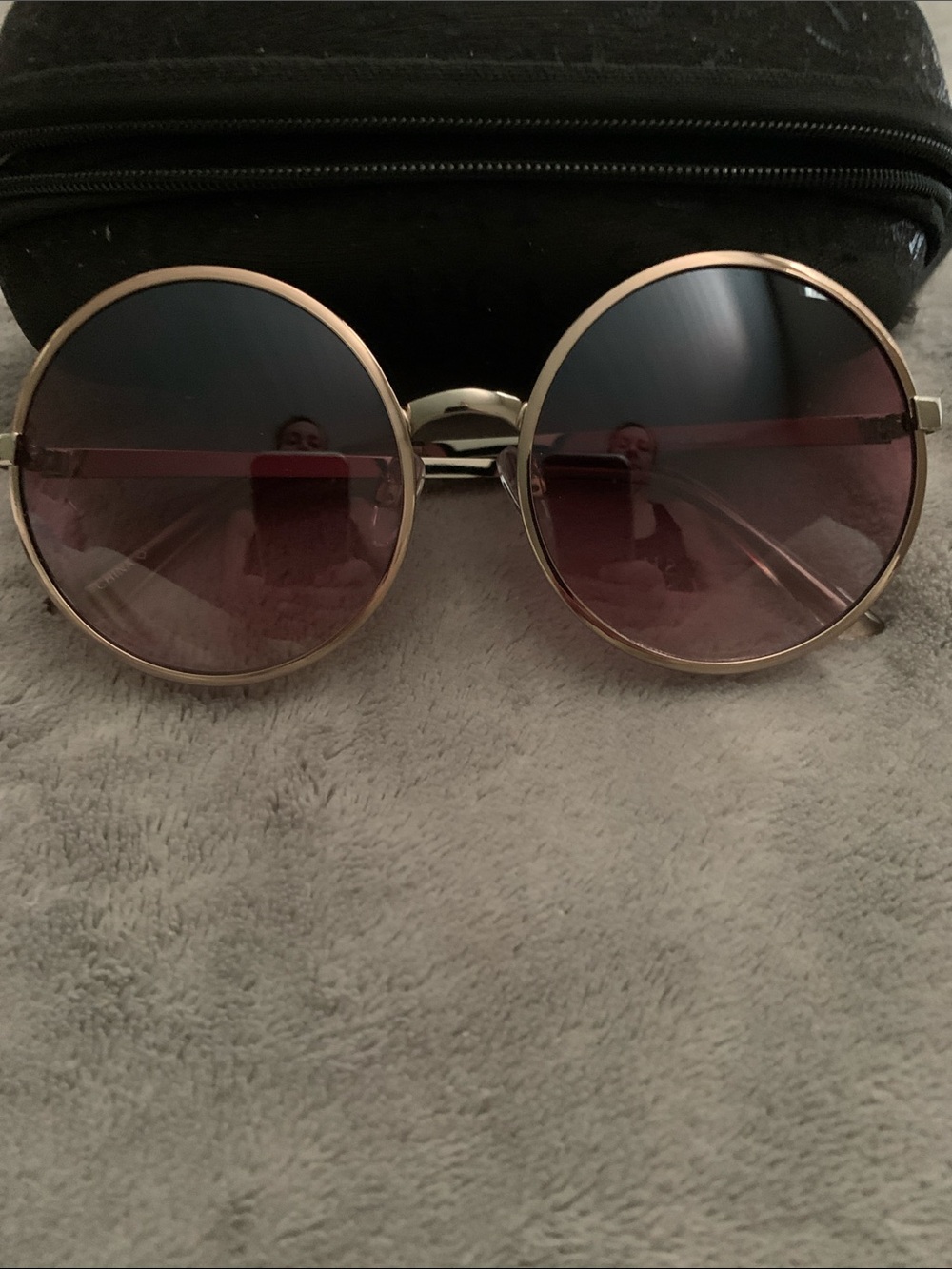 Round Oversized Gradient Pink Sunglasses - Women Accessories.
